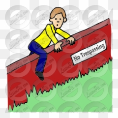 Trespassing Picture For Classroom Therapy Use - Great Clipart png
