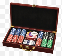 300 Chip Poker Set In Rosewood Box U2014 The Trophy Case Png