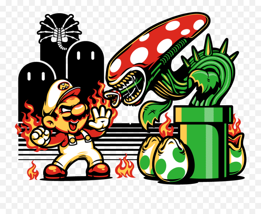 Game Unisex T - Mario Vs Aliens Png,Game Over Png