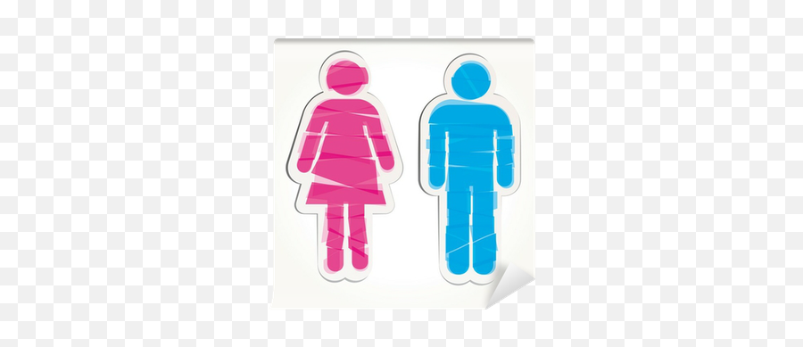 Wall Mural Colored Male And Female Sign Vector - Pixersus Me Vs Her Png,Male Female Icon Vector