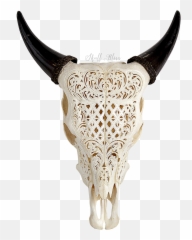 Texas Longhorn Skull Aurochs Wall Decal - Animal Skull On A Wall Png,Longhorn Png