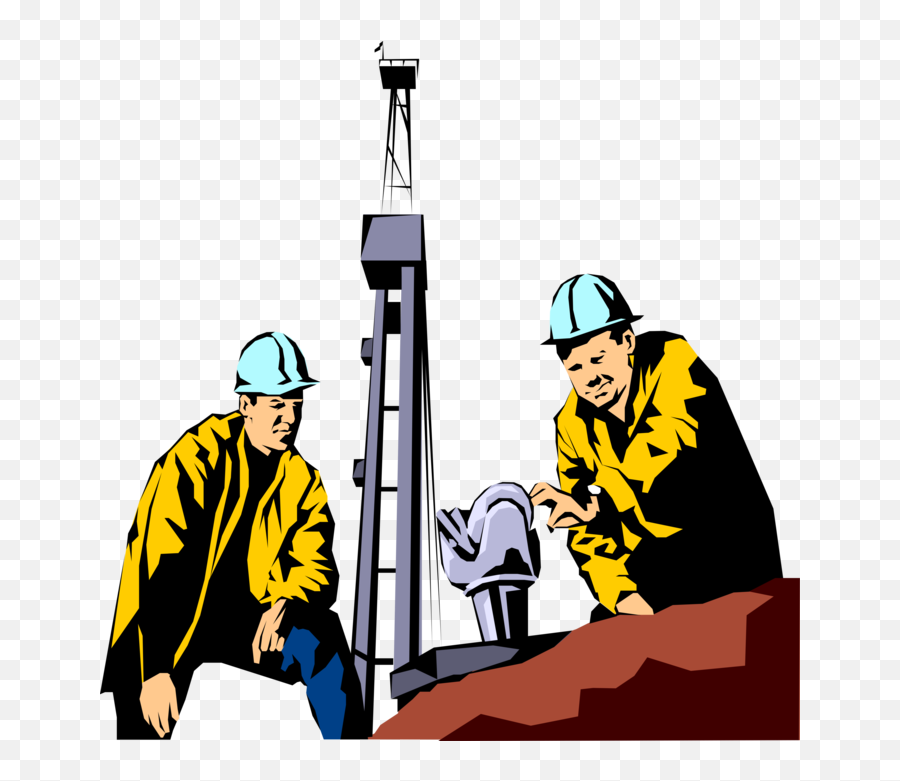 Workers With Drill Bit And Derrick - Oil Rig Clip Art Png,Workers Png