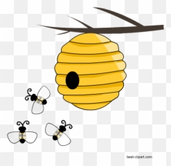 Free Honey Bee And Beehive Clip Ar - Bee Hive Clipart Transparent Background Png,Beehive Png