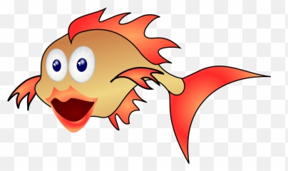 Cartoon Fish Goldfish Smile Fins Golden Border Png