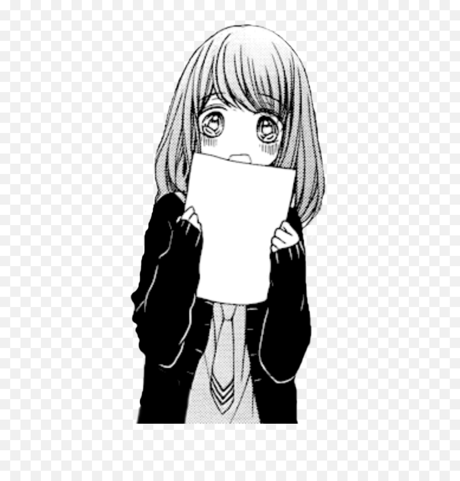 Anime Female Manga Freetoedit - Sticker By Mitza Anime Girl Png Black And White,Sad Anime Girl Png
