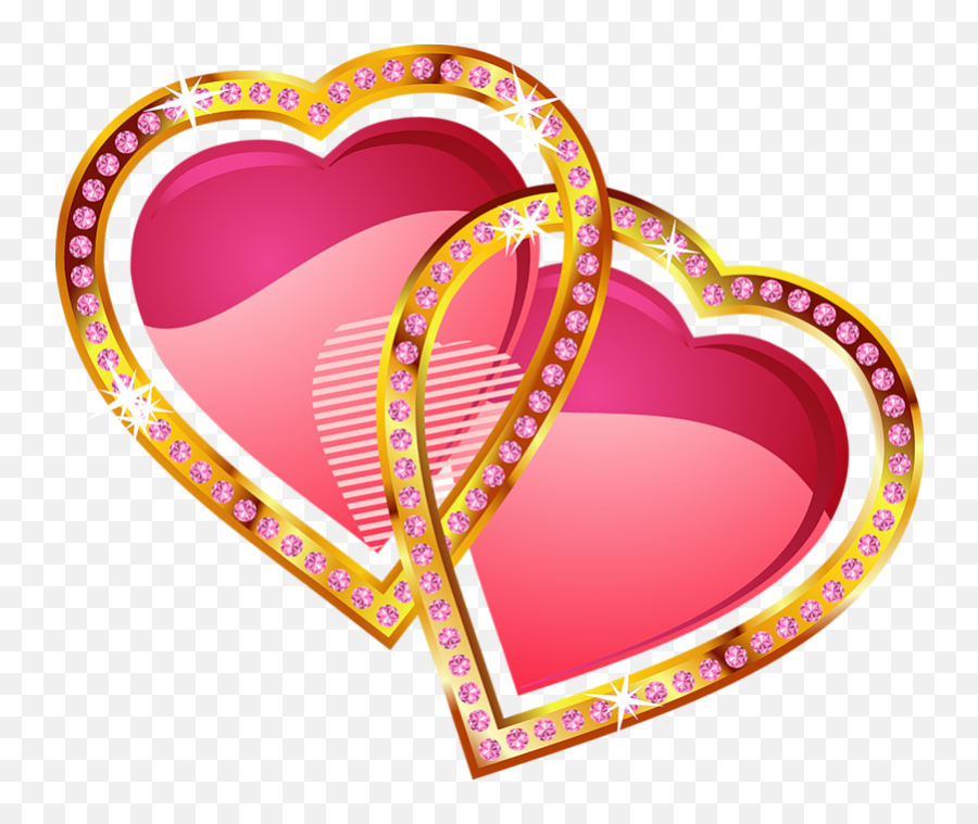 Hearts With And Diamonds Boxes Png - Pixiz Love Kiss Frame,Gold Hearts Png