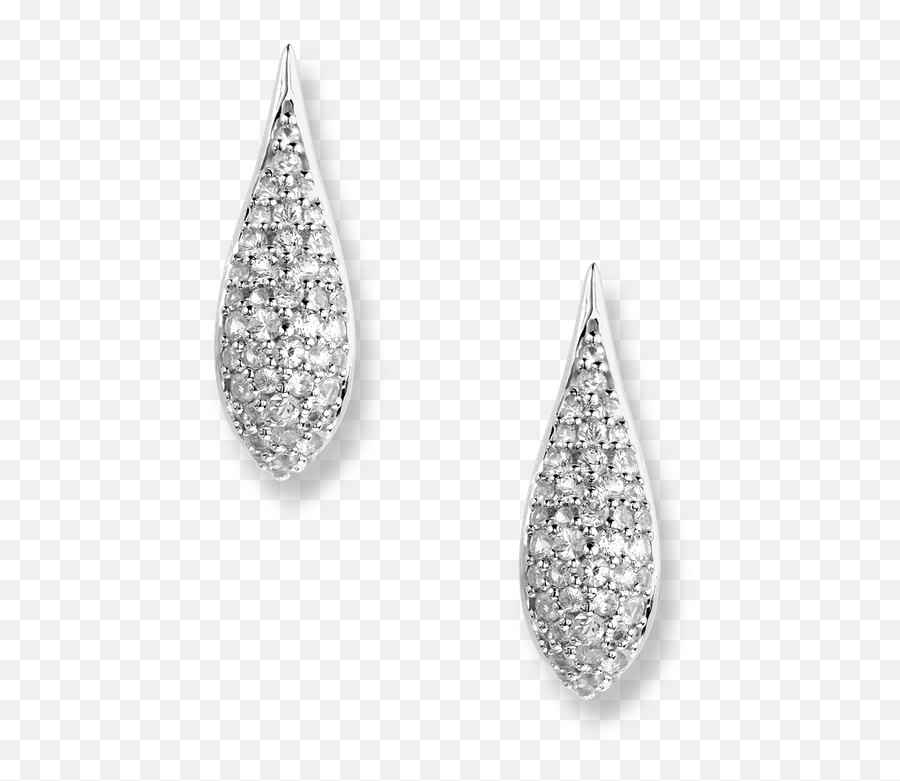 Sterling Silver Teardrop Earrings - White Sapphires Earrings Png,Teardrop Transparent Background