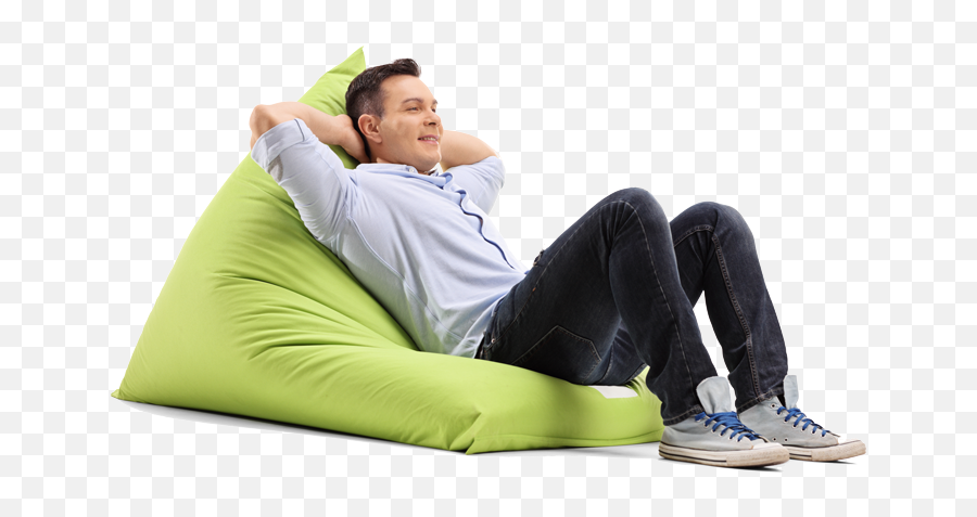 Man Laying Armchair Png Image - People Sitting On Bean Bag Png,Relax Png