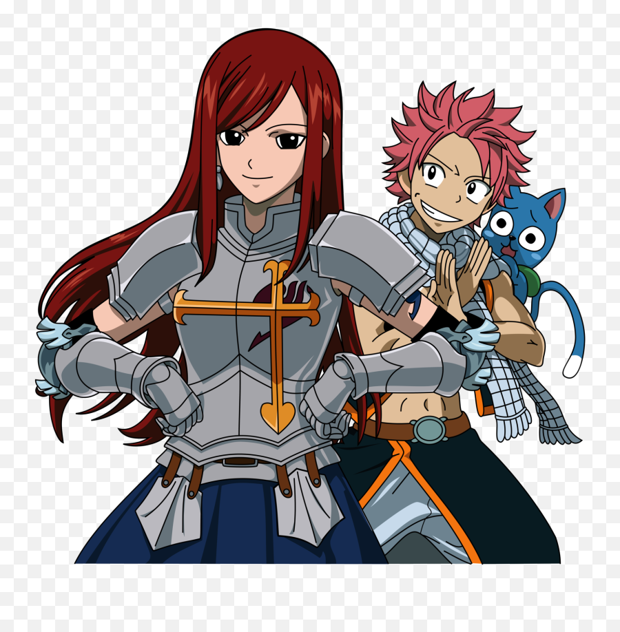 Erza And Natsu - Fairy Tail Erza Png,Erza Scarlet Png