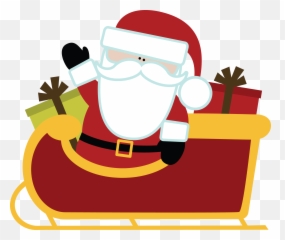 Santa Sleigh Transparent Background Png - Clipart