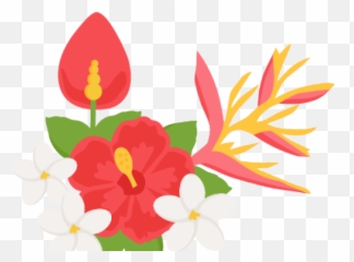 Tropical Flowers Clipart - Transparent Background png