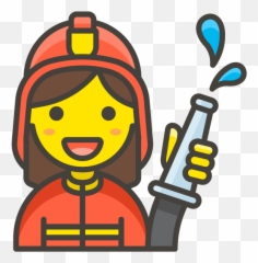Woman Firefighter Emoji - Female Icon png
