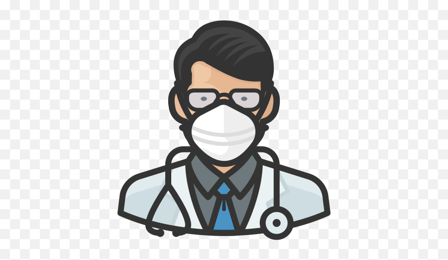 Doctor Asian Male Coronavirus People Avatar Mask Free - Black Doctor Icon Png,Mask Icon Png