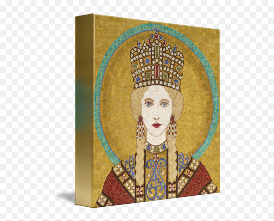 Empress Irene Of Byzantium Fabric Mosaic By Kerri Jones - Empress Irene Png,Icon Byzantine Empire