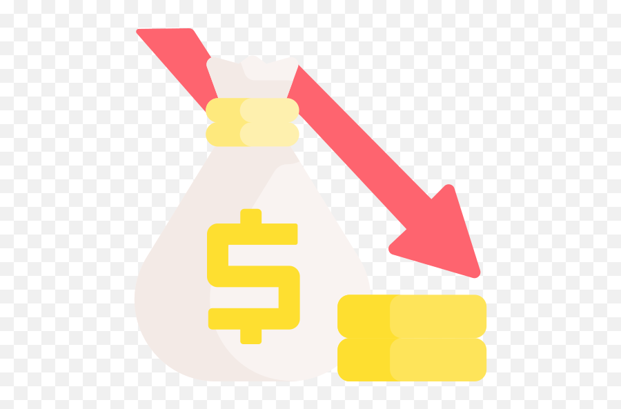 Money Loss Icon From Bankruptcy Pack Style - Flat Download Money Bag Png,Lose Icon
