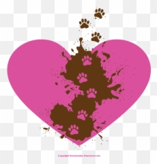Heart Pictures Clipart Paw Print - And Png Transparent