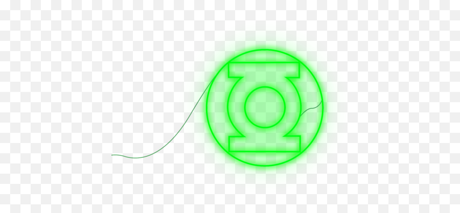 Green Lantern In Neon Style Bath Towel - Circle Png,Green Lantern Logo Png