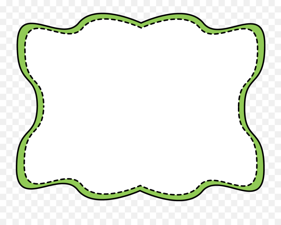 Green Wavy Border Clipart - Green Label Frame Png,Modern Frame Png