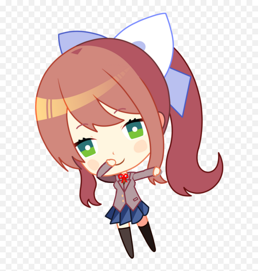 Monika But It Makes Me Cringe - Monika Ddlc Chibi Png,Monika Png