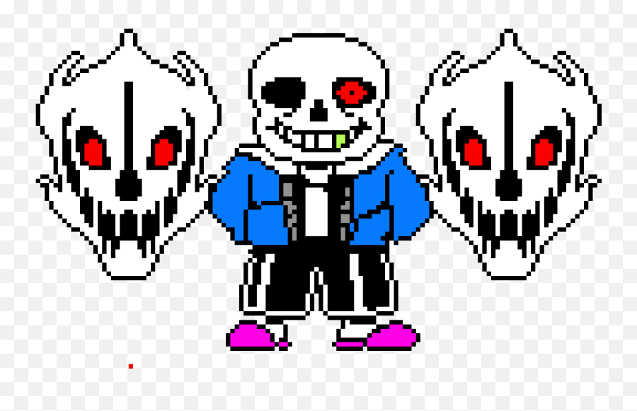 Sans With Gaster Blasters Sprite Fixed Red Eye Edition - Undertale Underfell Sans Pixel Png,Red Eye Png