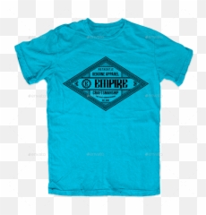Vintage T - shirt Template Blue Turquoise Shirt png