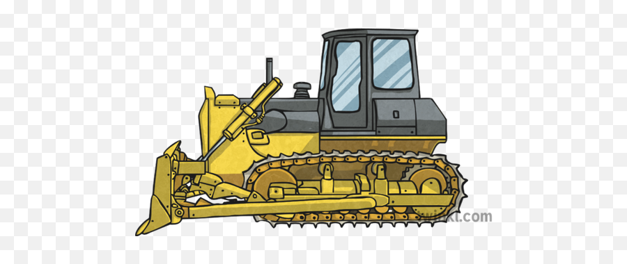 Bulldozer Small Illustration - Twinkl Bulldozer Png,Bulldozer Png