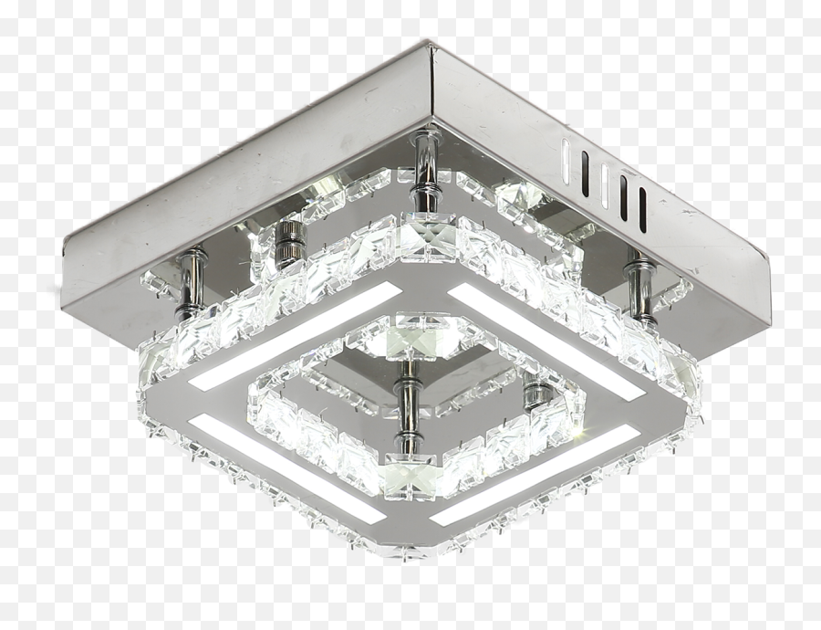 Clear Crystal Flush Ceiling Light 1 Layer - Led Crystal Square Light Png,Transparent Lights