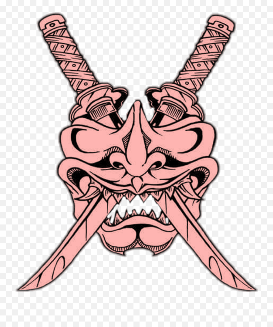 Hannya - Oni Mask Tattoo Simple Png,Oni Mask Png