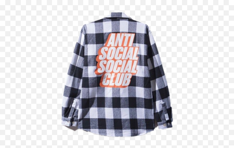 Anti Social Club Blocked Logo Flannel - Black With Long Sleeve Png,Anti Social Social Club Logo