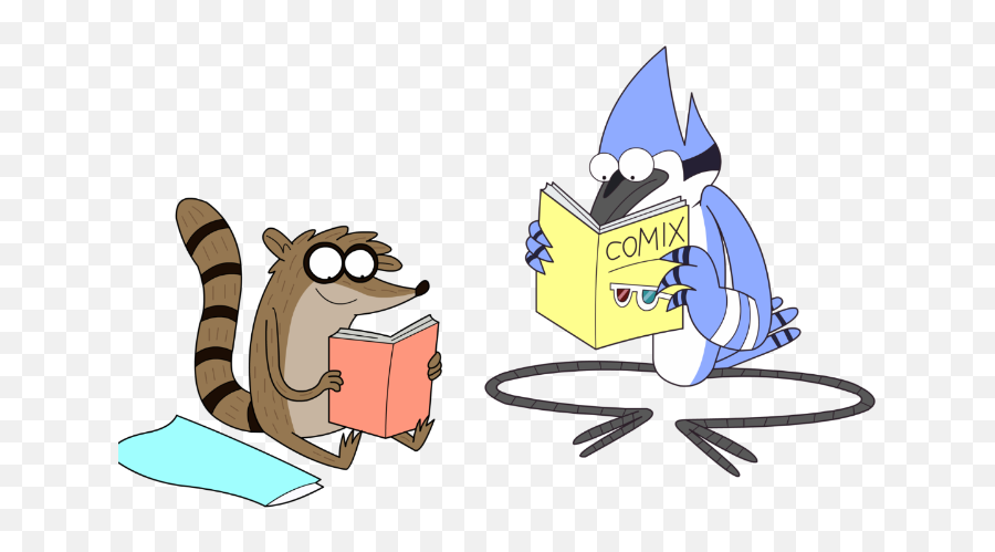 Regular Show Mordecai Reading Clipart - Lector Png,Mordecai Png