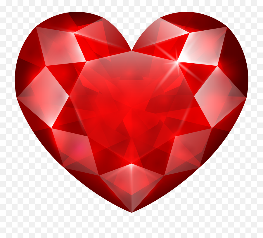 Red Crystal Heart Png Clip Art Image Transparent Background