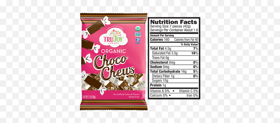 Trujoy Sweets - Choco Chews Wholesome Sweeteners Surf Types Of Chocolate Png,Tootsie Roll Png