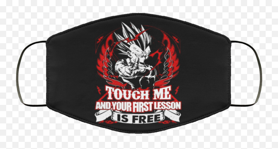 Vegeta Touch Me And Your First Lesson Is Free Face Mask - Rocky Horror Picture Show Lips Mask Png,Vegeta Logo