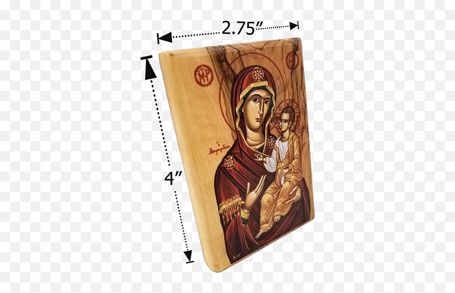 Virgin Mary Of Jerusalem Olive Wood - Religious Item Png,Mary Icon