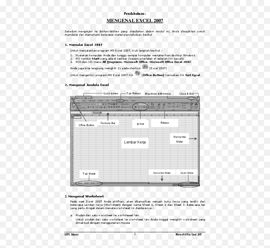 Buku Kerja Dalam Microsoft Office Excel 2007 Adalah - Info Document Png,Fungsi Icon Microsoft Excel 2007