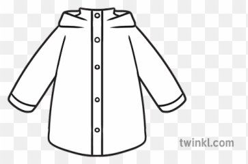 Girls Raincoat Dress Up Open Eyes Ks1 Black And White Rgb - Long Sleeve png