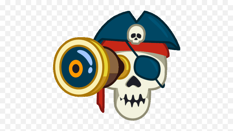 Spying Skull Boi Sticker - Spying Skull Skull Boi Scary Png,Piracy Icon