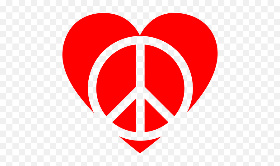 Peace Sign And Heart Public Domain Vectors - Peace Heart Png,Peace Icon