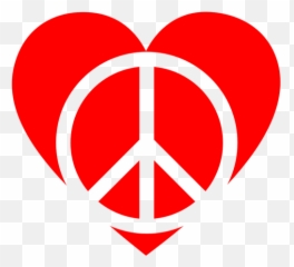 Peace Sign And Heart Public Domain Vectors - Heart Png