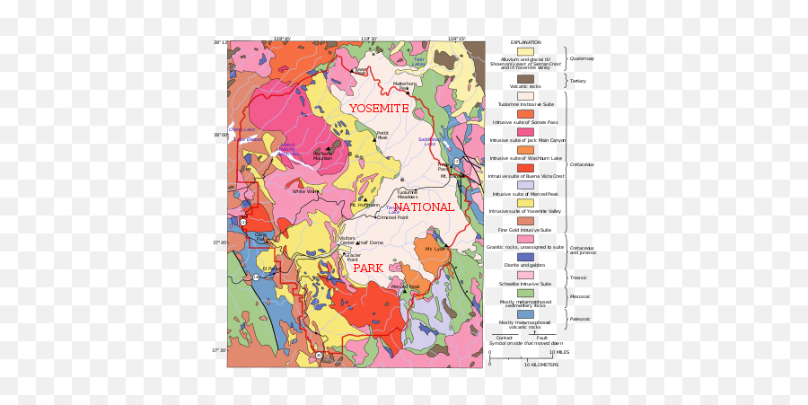 Yosemite National Park - Wikiwand Yosemite Geologic Map Png,Yosemite Volume Icon