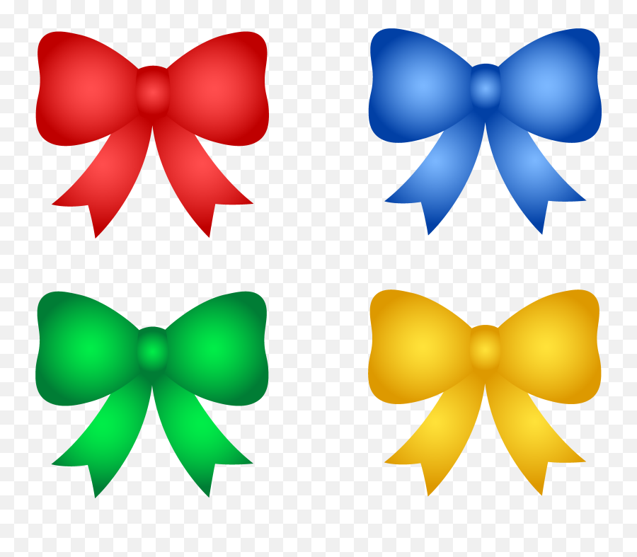 Christmas Gold Ribbon Png Clipart Image - Clip Art Full Set Of Ribbons Clipart,Green Bow Png
