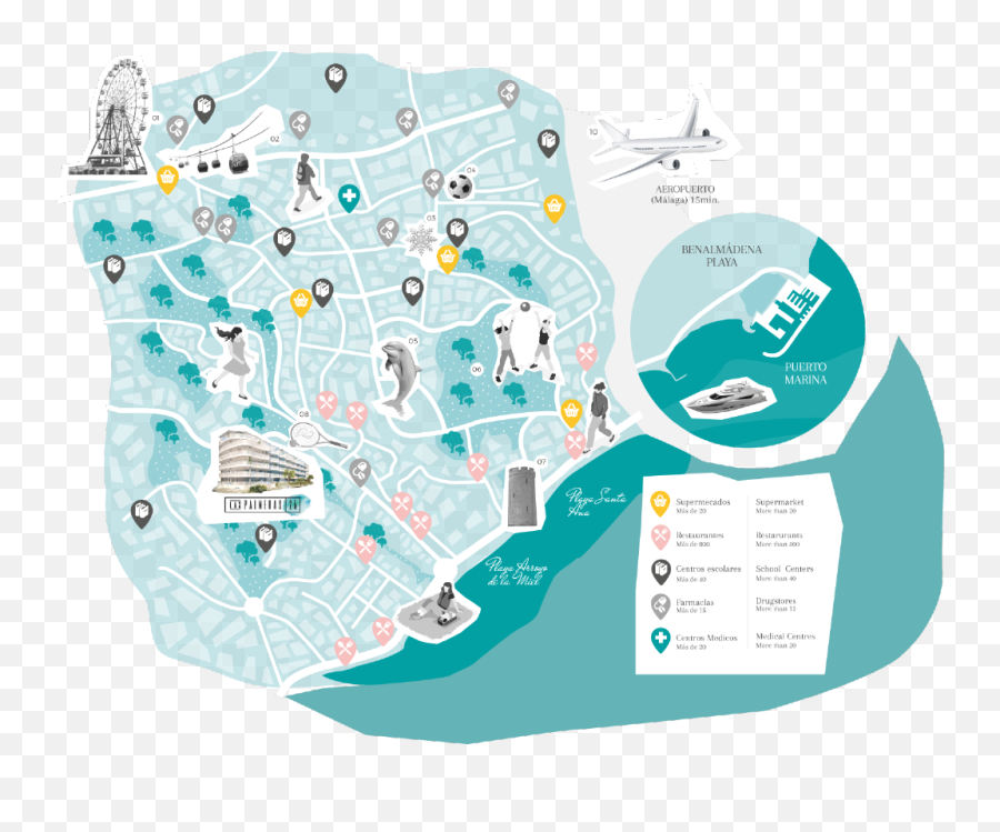 Las Palmeras 25 - La Mejor Vista Al Mar Mediterráneo De Map Png,Palmeras Png