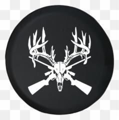 Download Deer Skull Big Rack Crossed - Bow Hunting Decal png