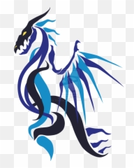 Blue Flames Vector Png - Dragon White Background