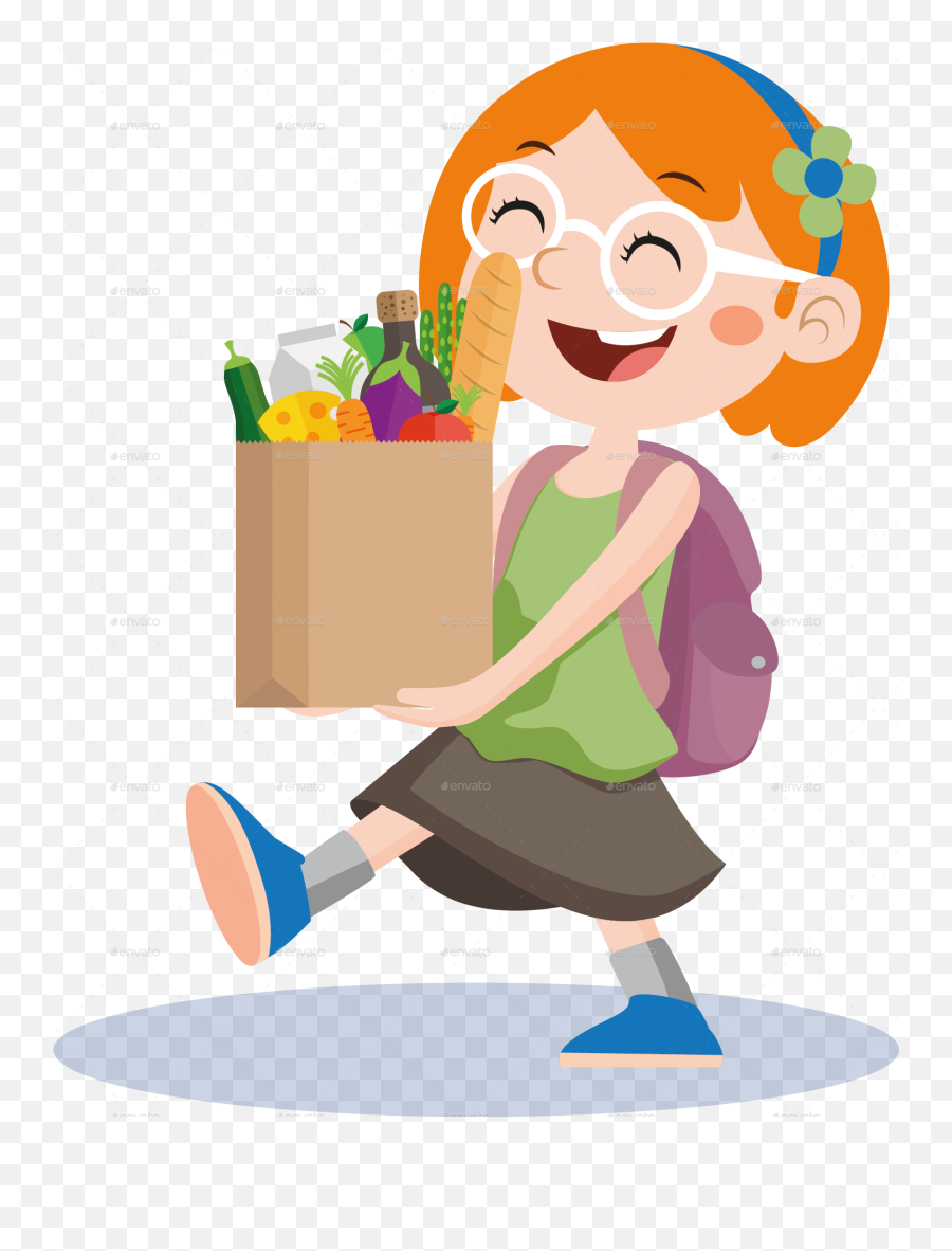 Shopping Cartoon Image Png Transparent - Children Shopping Clipart,Cartoon Kid Png