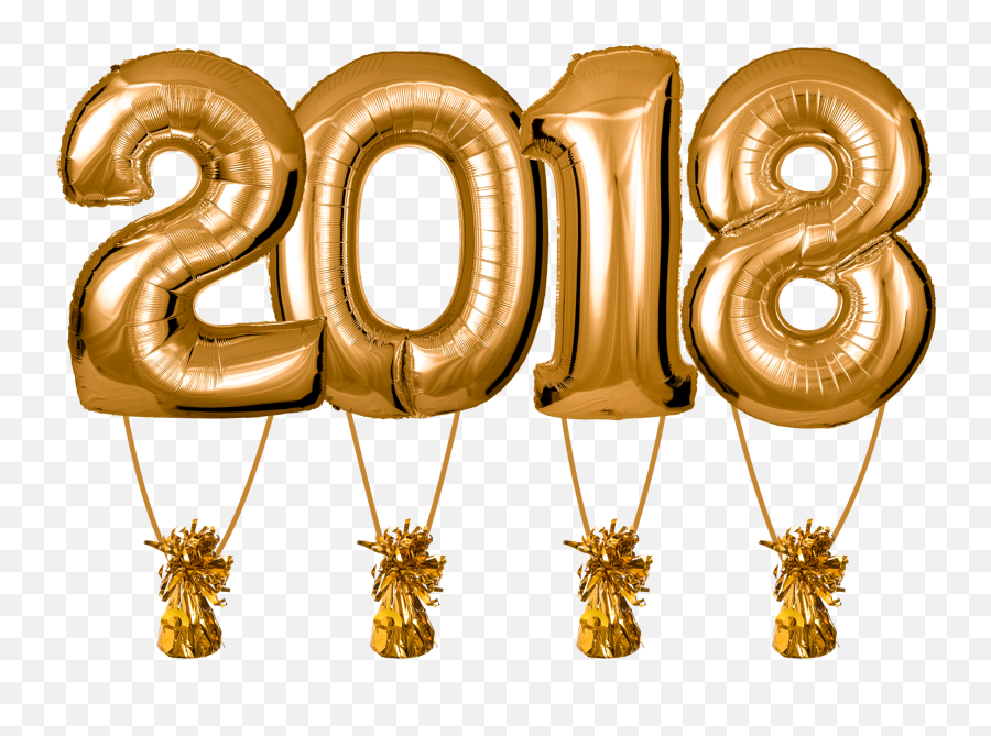 Zahlenballons 2018 Gold Inkl - Balloon 2018 Png 2000x1398 2018 Gold Balloons Png,Ballons Png