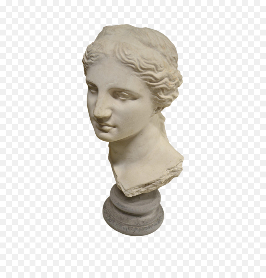 Contemporary Sculpture - Greek Goddess Bust On Round Stone Pedestal Bust Png,Greek Statue Png