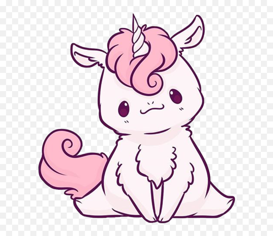 Unicorn Line Drawing Free Download - Cute Kawaii Unicorn Drawings Png,Unicorn Clipart Transparent