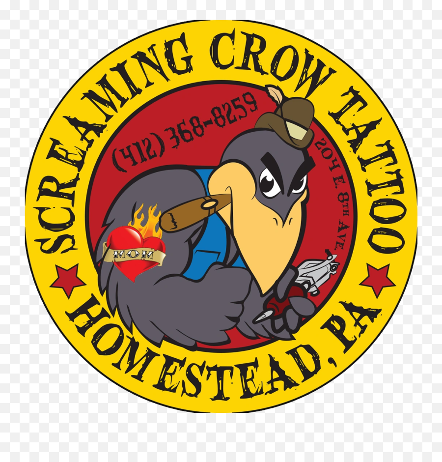 Screaming Crow Tattoo U0026 Piercing - Home Cartoon Png,Mom Tattoo Png