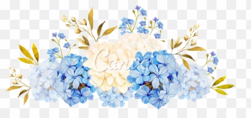 Blue Hydrangea Watercolor - Blue Watercolor Flowers Free Png,Hydrangea Png
